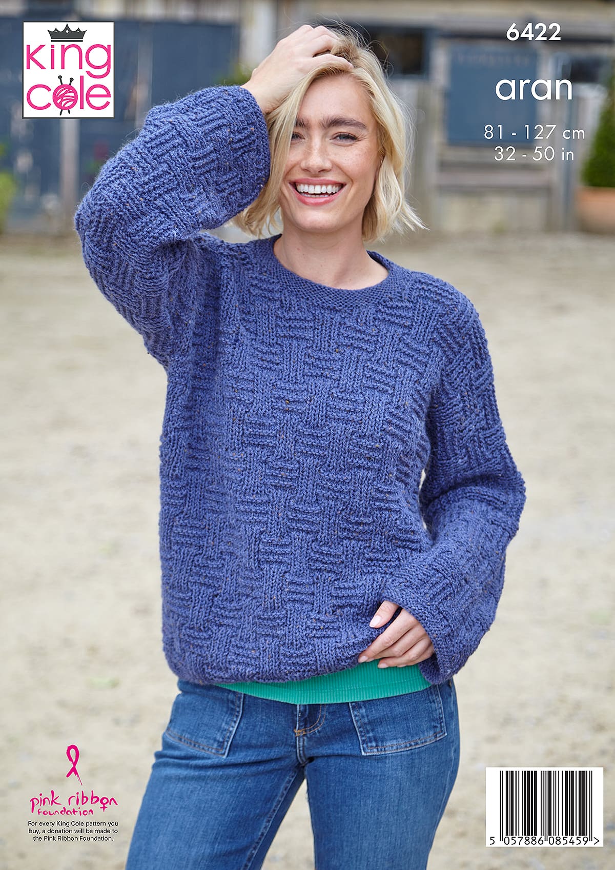 king-cole-6422-strickanleitung-damenpullover-homespun-aran image 2