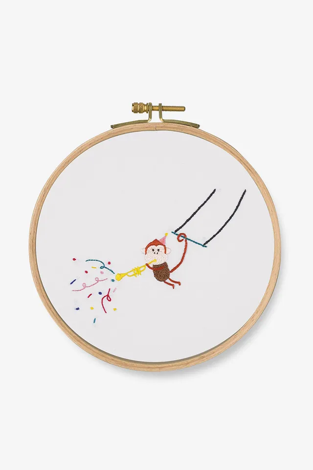 dmc-stickset-tataa-der-affe-mit-rahmen-aida image 1