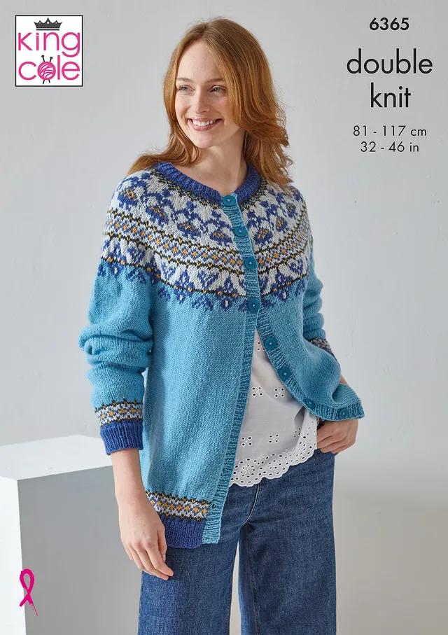 king-cole-patterns-6365-strickanleitung-cardigan-weste-fairisle image 1