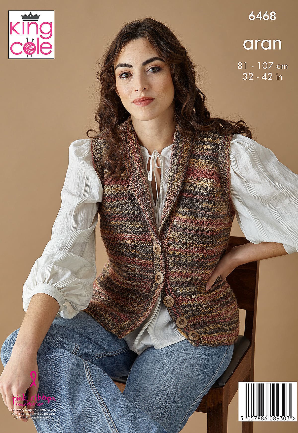 king-cole-6468-cardigan-weste-strickanleitung-homespun-aran image 2