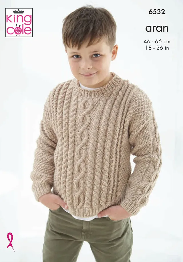 king-cole-p6532-pullover-cardigan-strickanleitung-comfort-aran image 1
