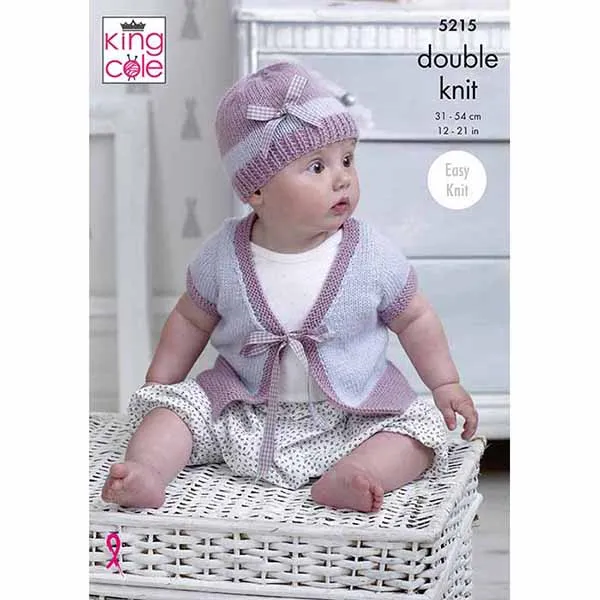 king-cole-5215-strickanleitung-baby-cardigan-mantel-dk image 1