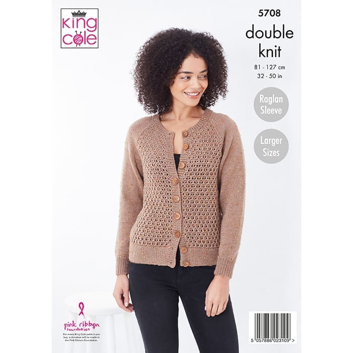 king-cole-5708-strickanleitung-cardigan-pullover-big-value-tweed-dk image 2