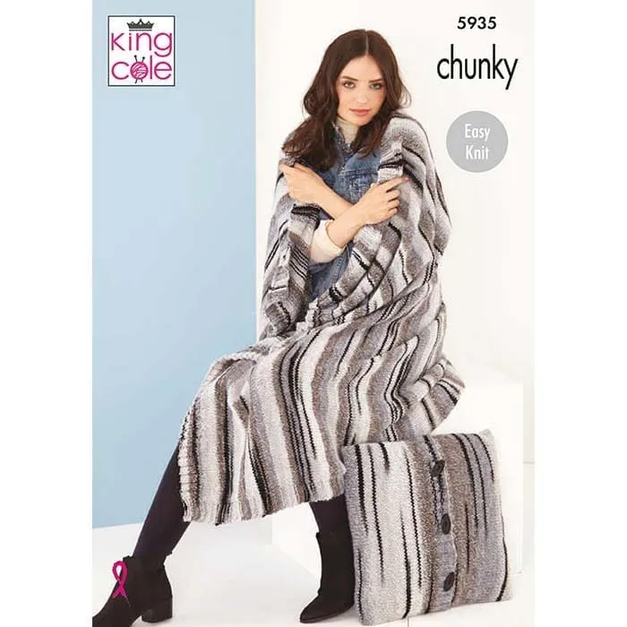 king-cole-5935-decke-kissen-strickanleitung-safari-chunky image 1