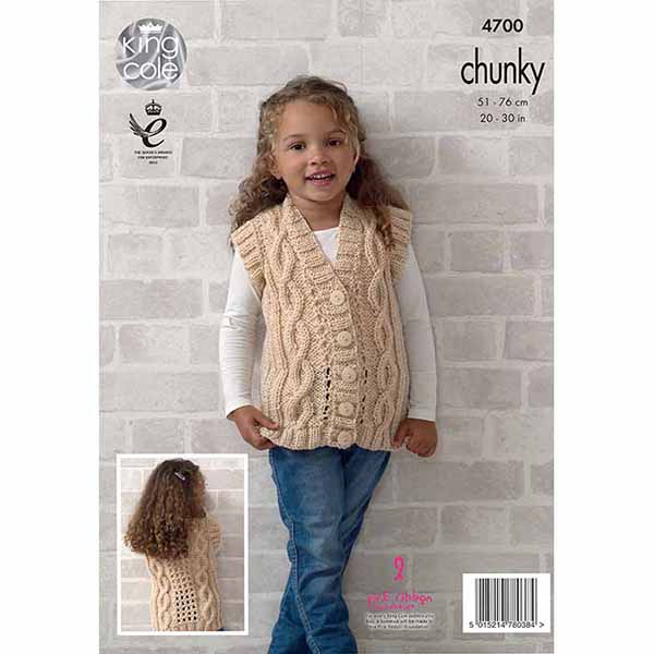 king-cole-patterns-4700-strickanleitung-cardigan-chunky image 2