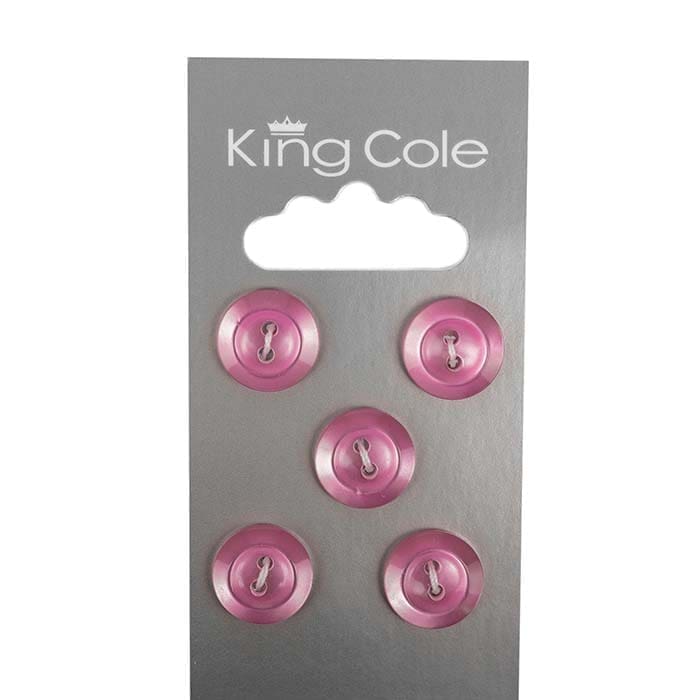 king-cole-haberdashery-rimmed-round-buttons-kn-pfe-pink-klein image 1