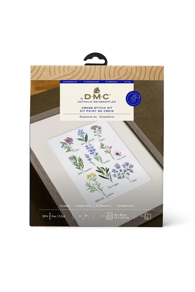dmc-herbes-kreuzstich-set-kr-uter-aida-moulin-stickgarn-kit image 1