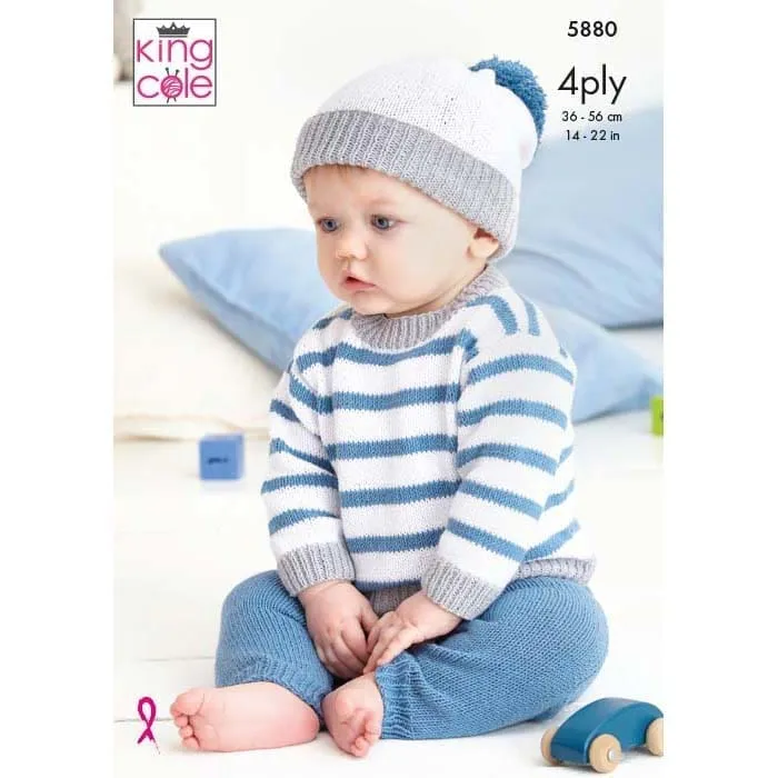 king-cole-5880-strickanleitung-baby-set-cotton-socks-4ply image 1