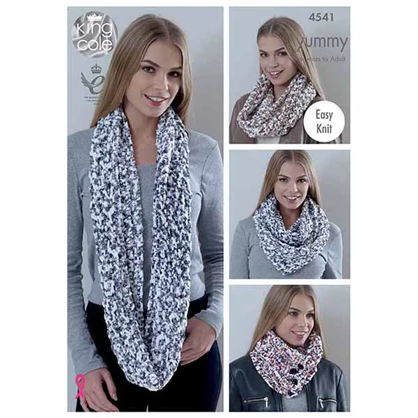 king-cole-4541-strickanleitung-snoods-yummy-wolle image 1