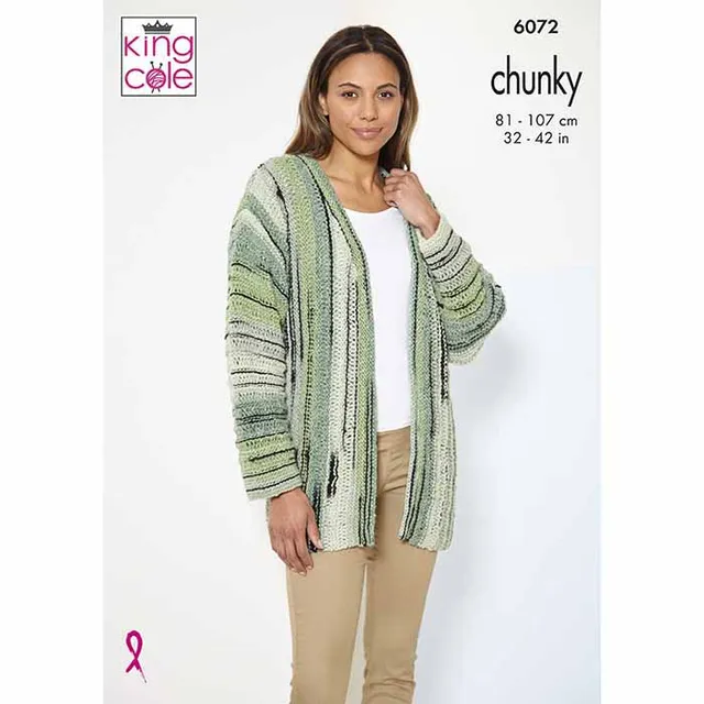king-cole-6072-strickanleitung-tank-top-cardigan-safari-chunky image 1