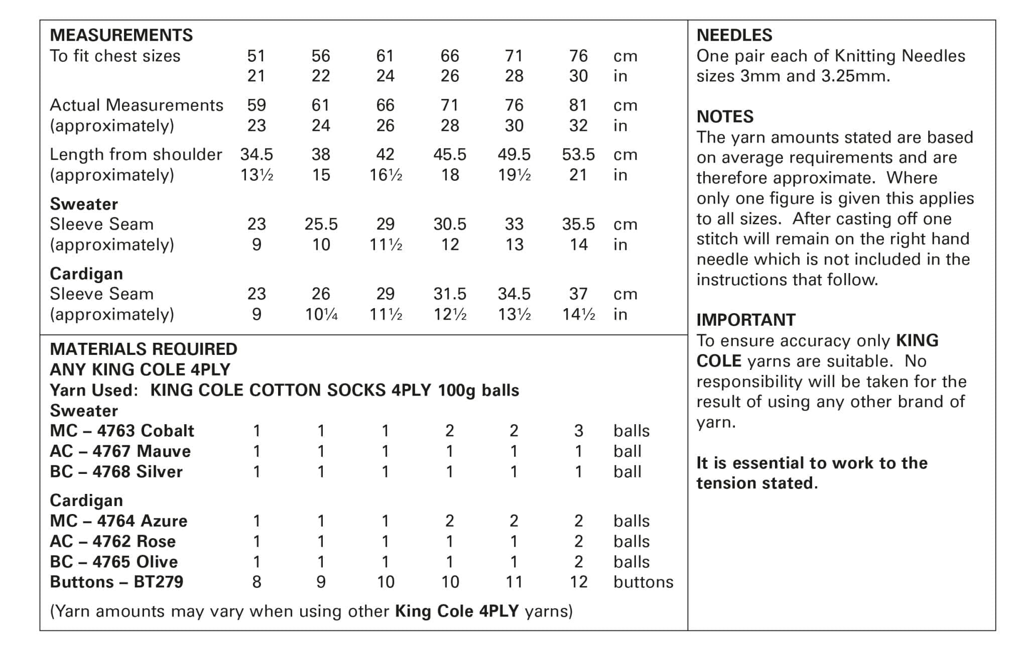 king-cole-5879-strickanleitung-pullover-cotton-socks image 3