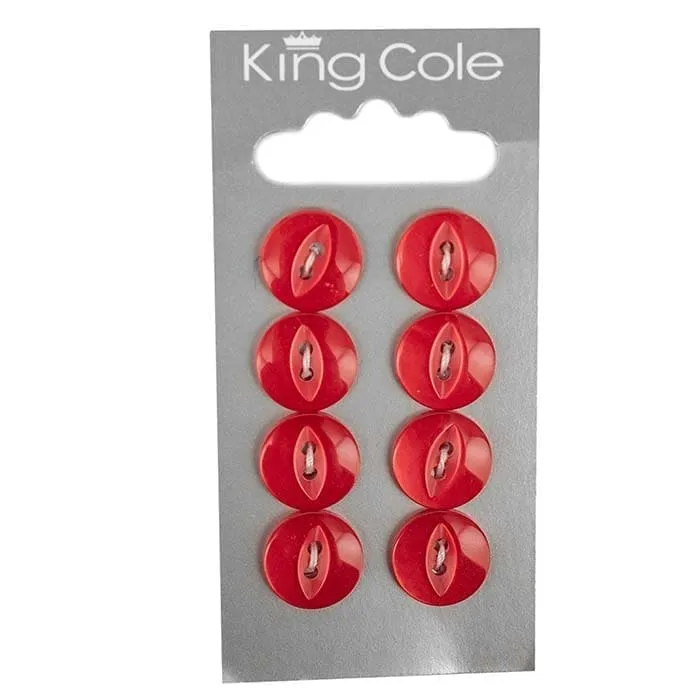 king-cole-haberdashery-fish-eye-buttons-kn-pfe-rot-klein image 1