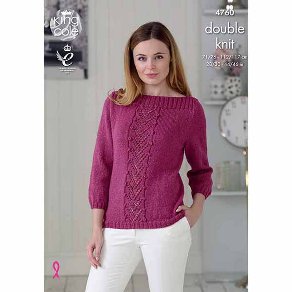 king-cole-patterns-4760-damenpullover-strickanleitung-glitz-dk image 1