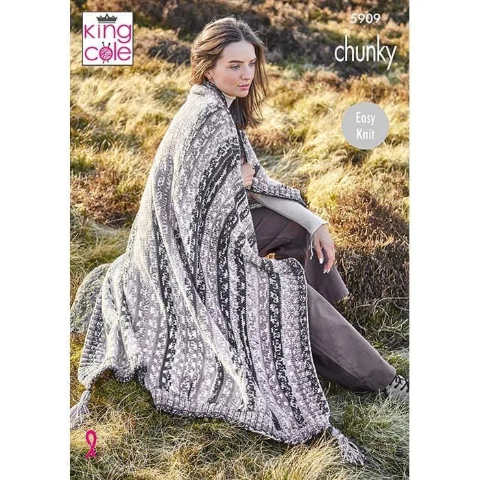 king-cole-5909-strickanleitung-decke-kissen-nordic-chunky image 1