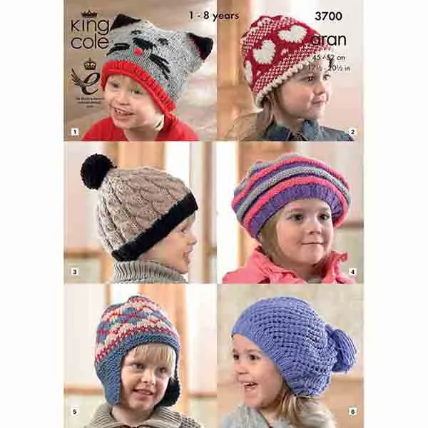 king-cole-patterns-3700-m-tzen-strickanleitung-aran image 1