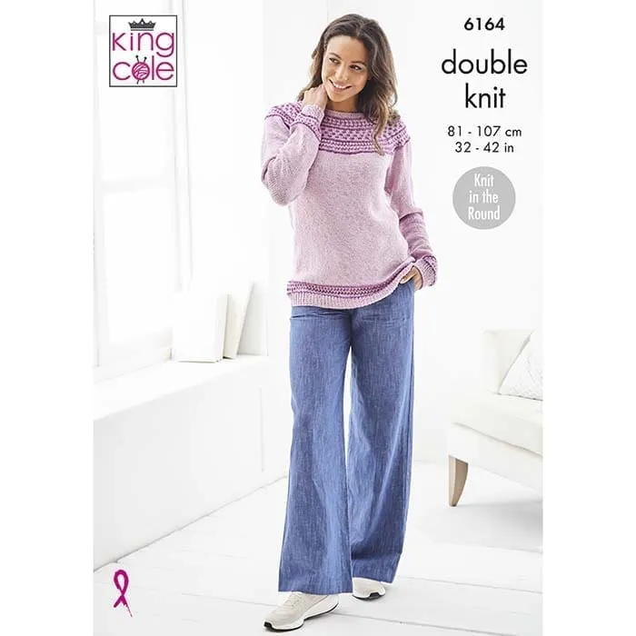 king-cole-6164-strickanleitung-rundstrick-pullover-finesse image 1