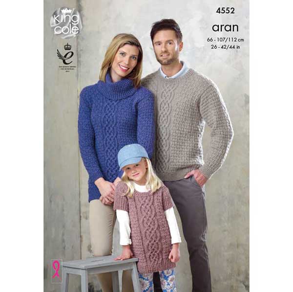 king-cole-4552-strickanleitung-pullover-tunika-aran image 1