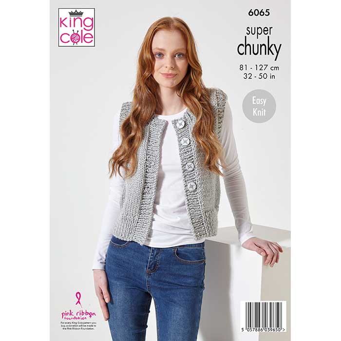 king-cole-6065-cardigan-weste-strickanleitung-celestial-chunky image 2