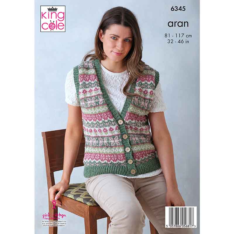 king-cole-6345-strickanleitung-cardigan-aran image 2