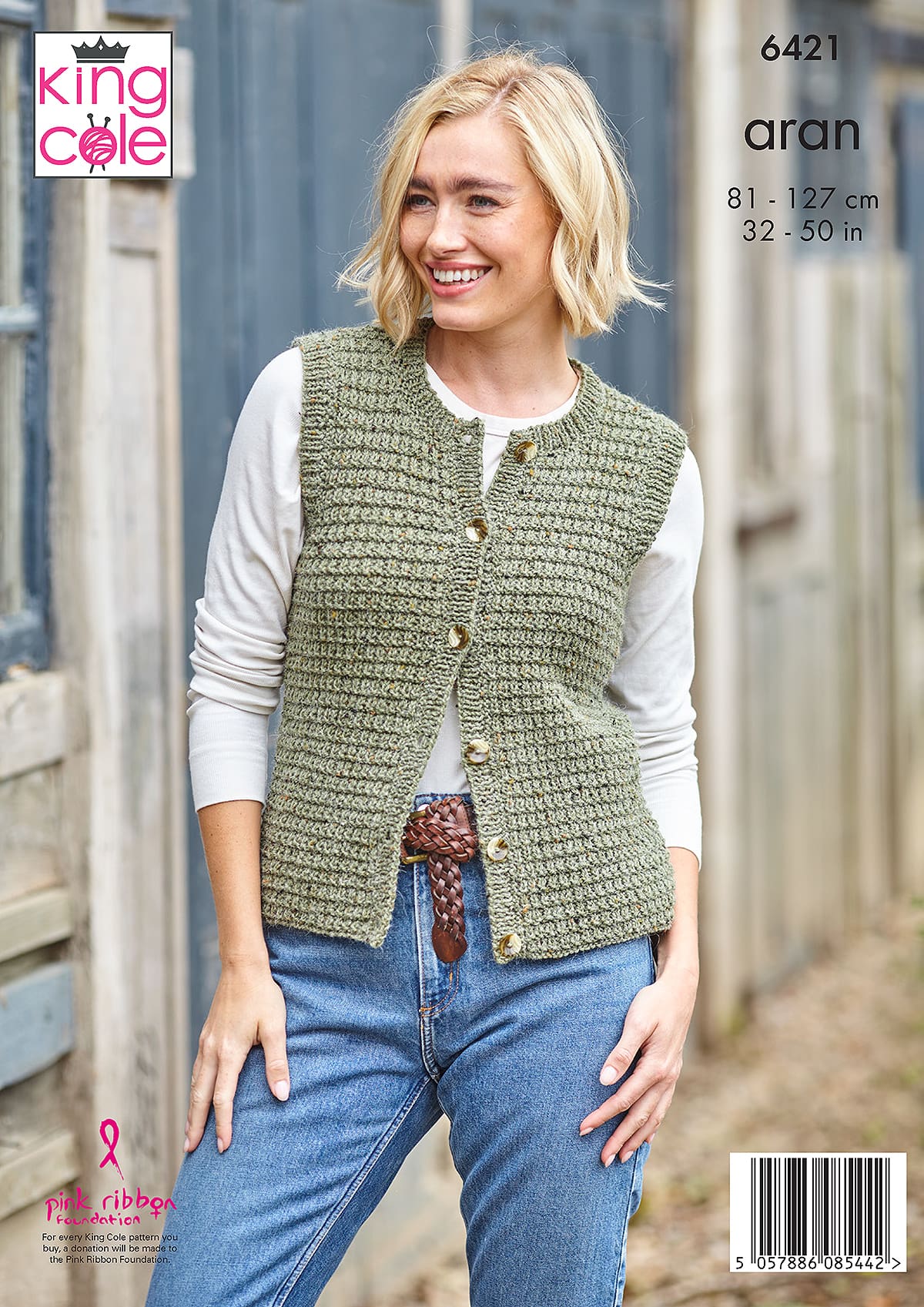 king-cole-6421-damenwesten-strickanleitung-homespun-aran image 2