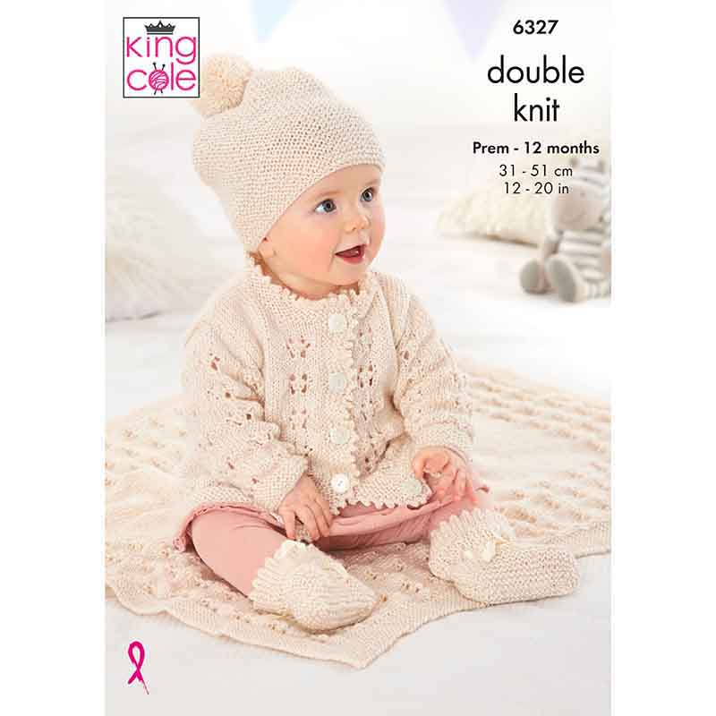 king-cole-6327-baby-strickanleitung-glitz-dk-jacke-decke image 1