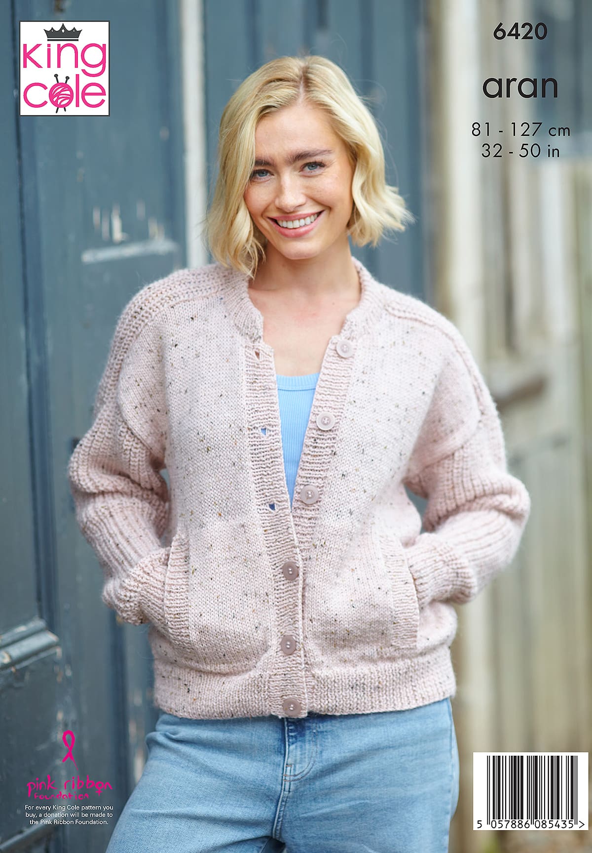 king-cole-6420-damen-cardigan-strickanleitung-homespun-aran image 2