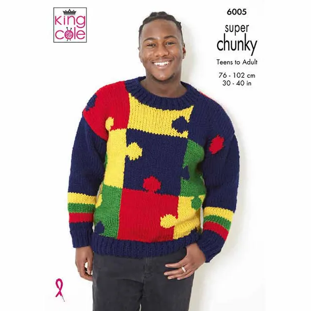king-cole-6005-strickanleitung-pullover-big-value-super-chunky image 1