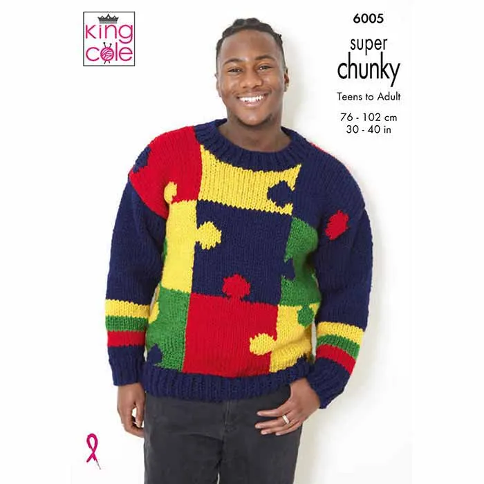king-cole-6005-strickanleitung-pullover-big-value-super-chunky image 1