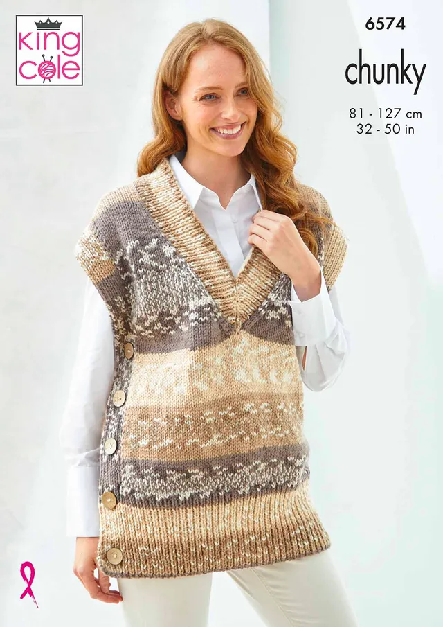 king-cole-6574-tunika-strickanleitung-nordic-chunky image 1