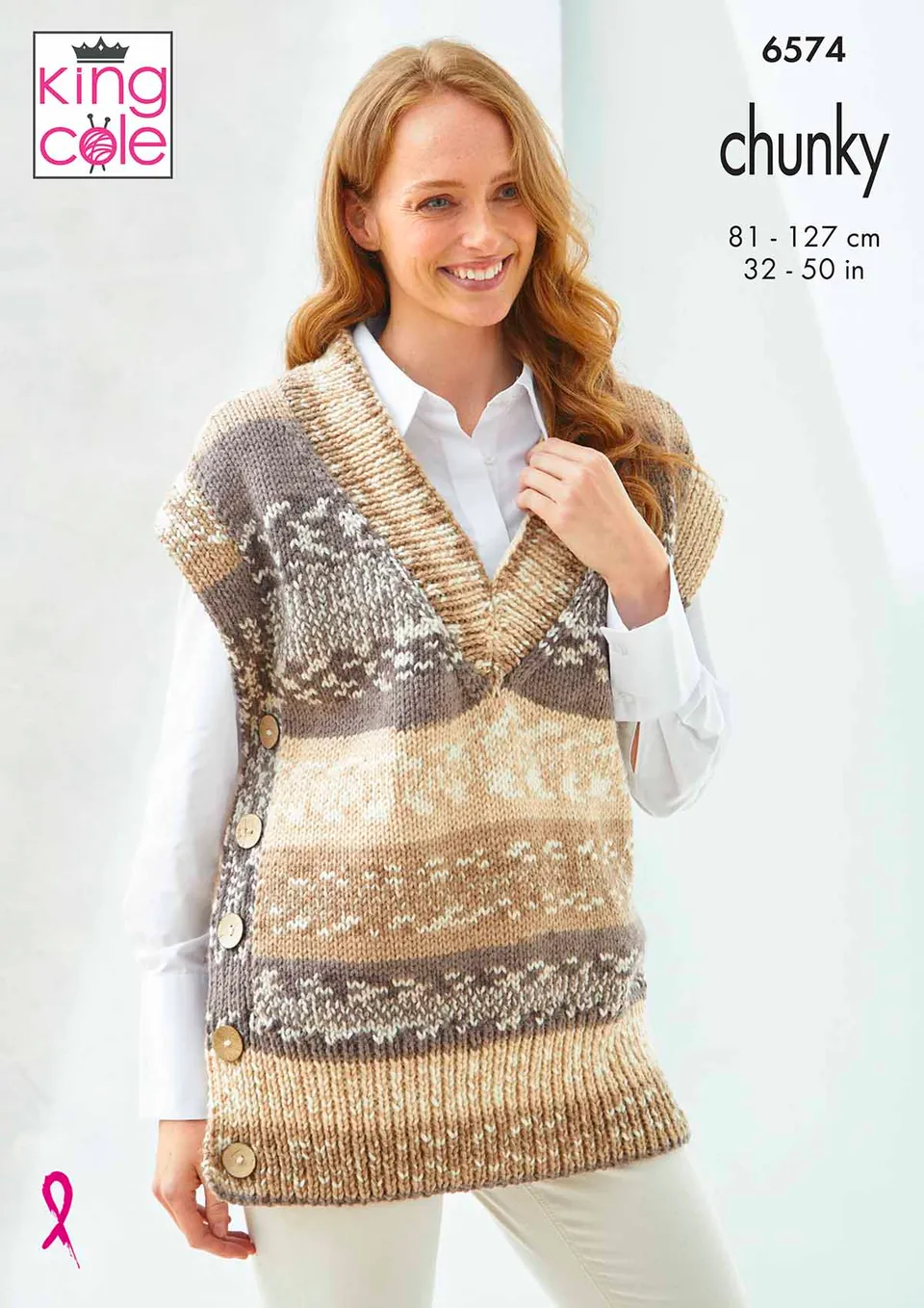 king-cole-6574-tunika-strickanleitung-nordic-chunky image 1
