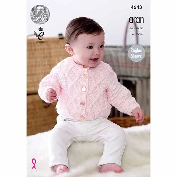 king-cole-4643-strickanleitung-cardigans-pullover-comfort-aran image 1