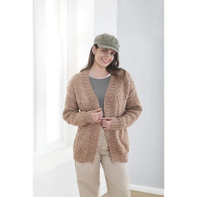 king-cole-patterns-6340-cardigan-weste-strickanleitung-aran image 1
