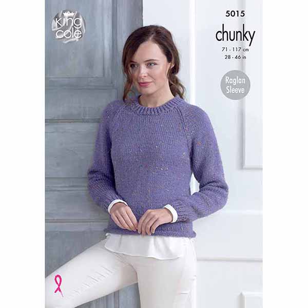 king-cole-5015-pullover-strickanleitung-chunky-tweed image 1