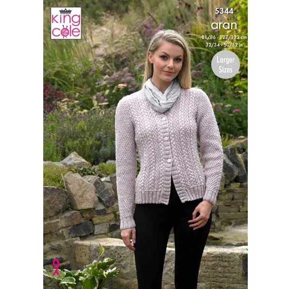 king-cole-5344-strickanleitung-pullover-cardigan-fashion-aran image 1