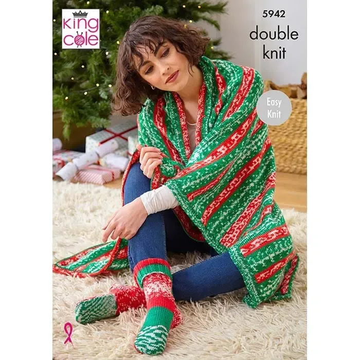 king-cole-5942-strickanleitung-decke-socken-fjord-dk image 1