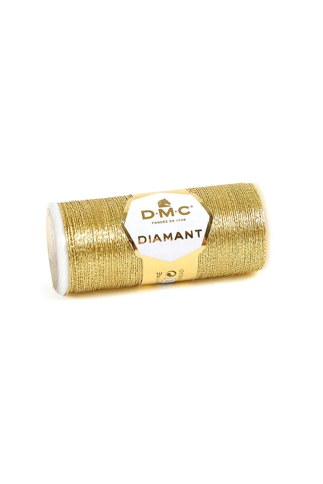 dmc-diamant-d168-metallic-stickgarn-hellgold-35-m-1-rolle image 1