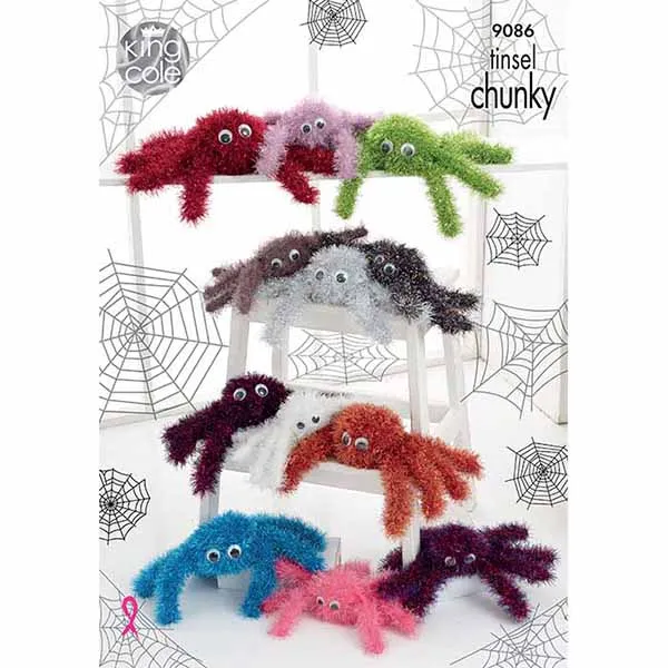 king-cole-patterns-9086-spinnen-strickanleitung-tinsel-chunky image 1