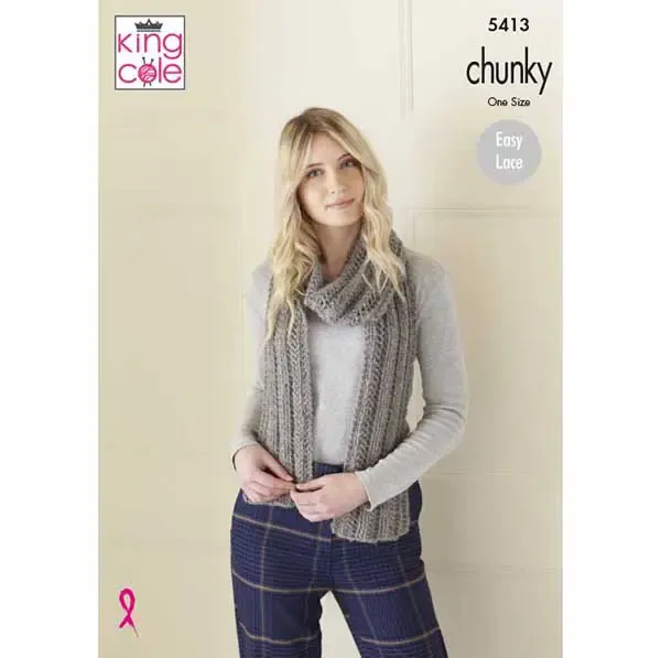 king-cole-5413-schal-loop-strickanleitung-alpaka-chunky image 1