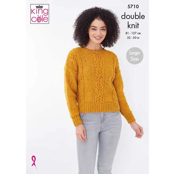 king-cole-5710-strickanleitung-pullover-cardigan-big-value-tweed-dk image 1