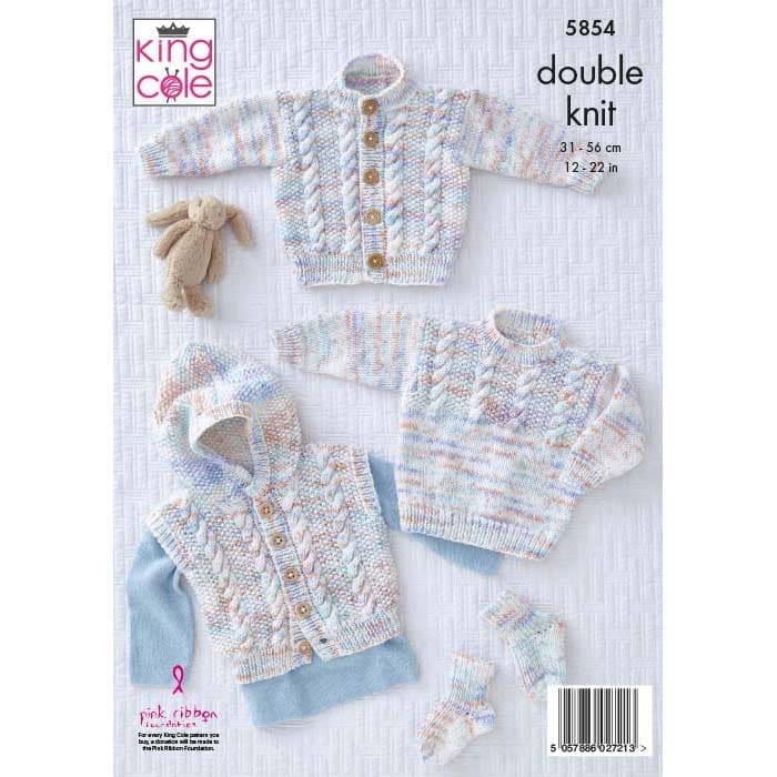 king-cole-5854-jacke-gilet-pullover-socken-strickanleitung image 2