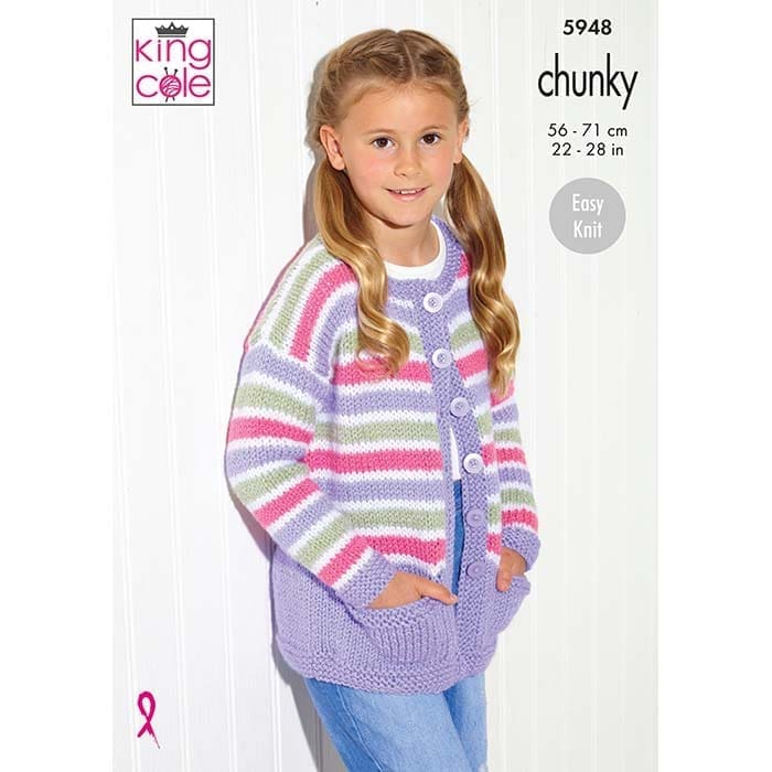 king-cole-patterns-5948-strickanleitung-pullover-cardigan-chunky image 1