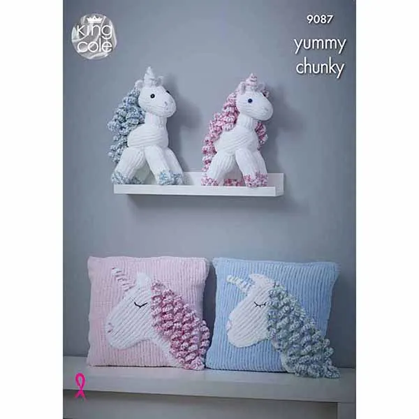 king-cole-9087-unicorn-strickanleitung-yummy-einhorn-kissen image 1