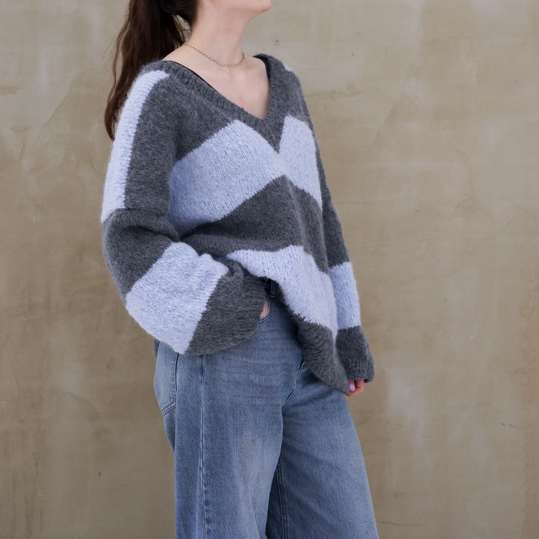 hobbii-cloudy-pullover-strickanleitung-oversize-streifen-gr-1-8 image 3