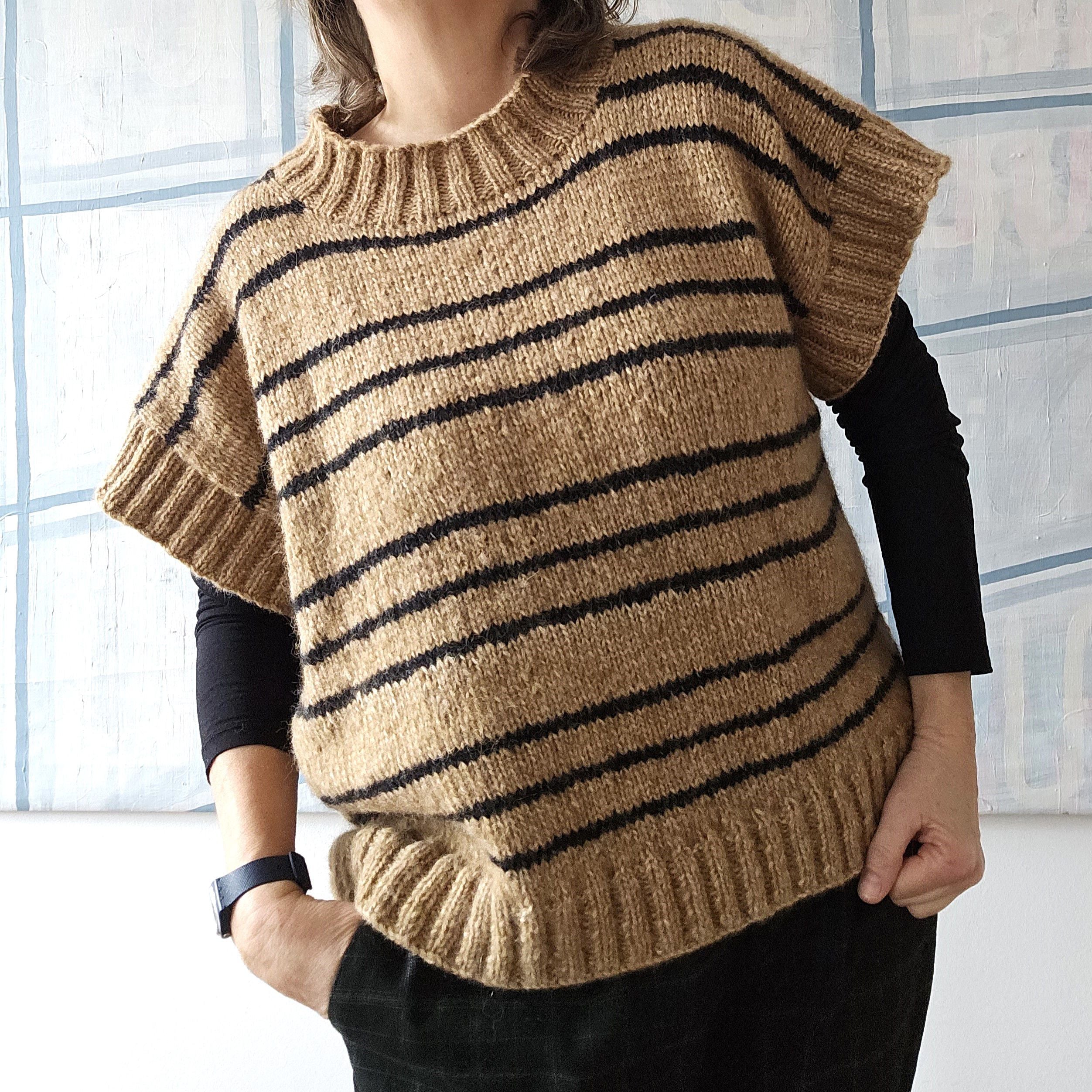 hobbii-liane-weste-strickanleitung-gr-m-streifenmuster image 3