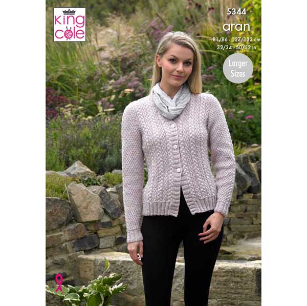 king-cole-5344-strickanleitung-pullover-cardigan-fashion-aran image 1
