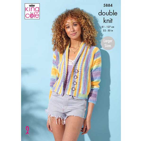 king-cole-patterns-5884-cardigan-top-strickanleitung-tropical-beaches-dk image 1