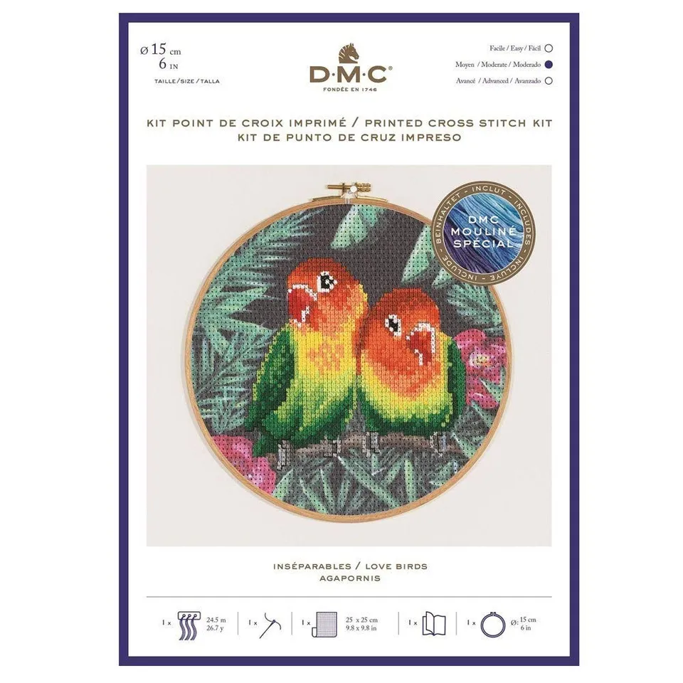 dmc-kreuzstichset-die-unzertrennlichen-mit-rahmen image 1