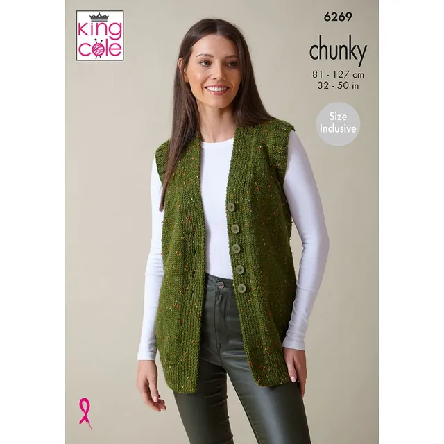 king-cole-6269-cardigan-weste-strickanleitung-kurzarm image 1