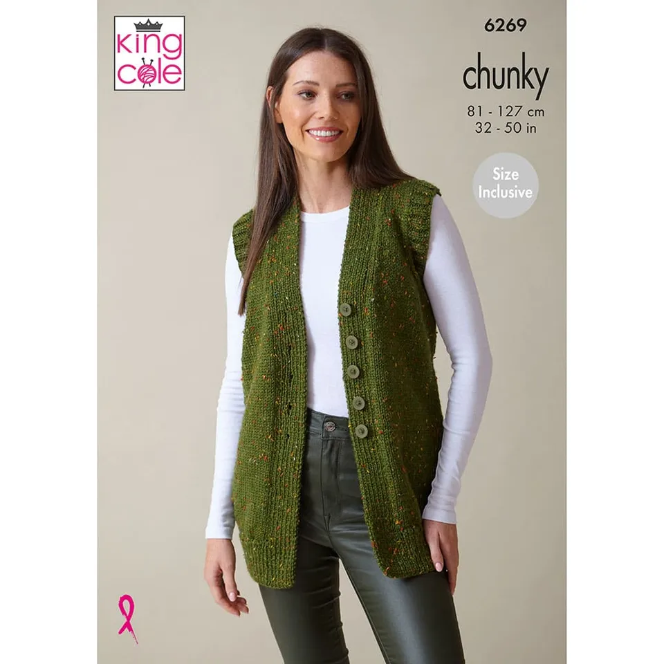 king-cole-6269-cardigan-weste-strickanleitung-kurzarm image 1