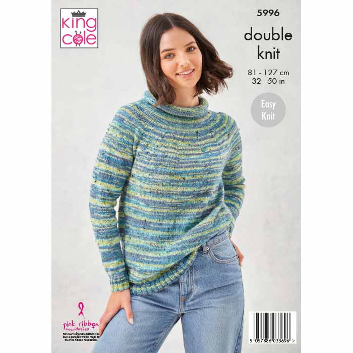 king-cole-5996-strickanleitung-sweaters-homespun-prism-dk image 2